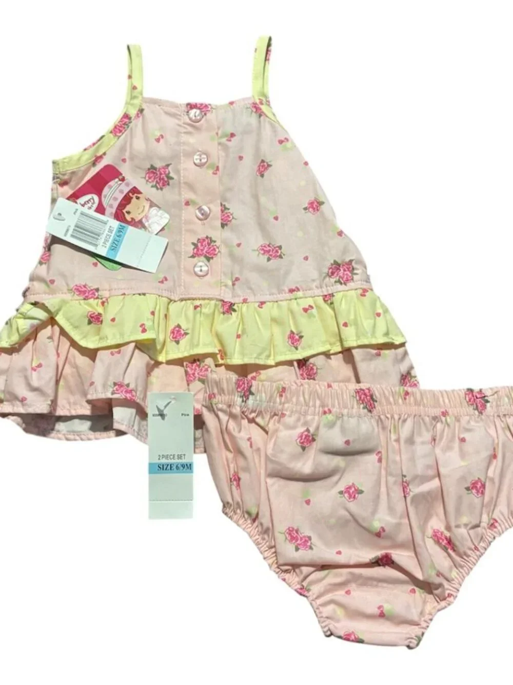NWT Dead Stock 2007 Strawberry Shortcake 2-Piece Summer Set Size 6-9 Months